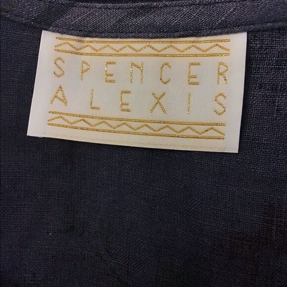 Spenser Alexis VTG Lagenlook Mixed Materials Button Front Blouse/Jacket - Picture 9 of 12